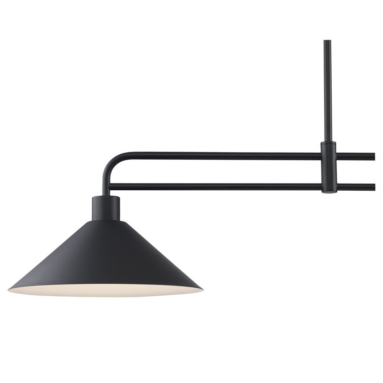 Black Metal 2-Light Industrial Linear Pendant