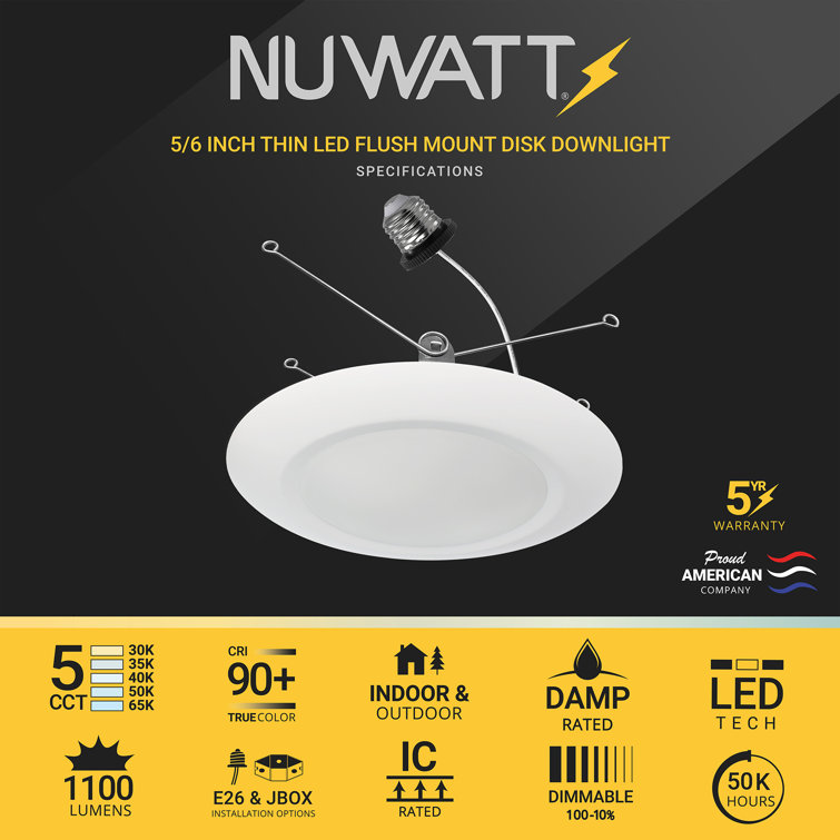 5/6 Inch White Aluminum LED Recessed Lighting Kit, 24 Pack