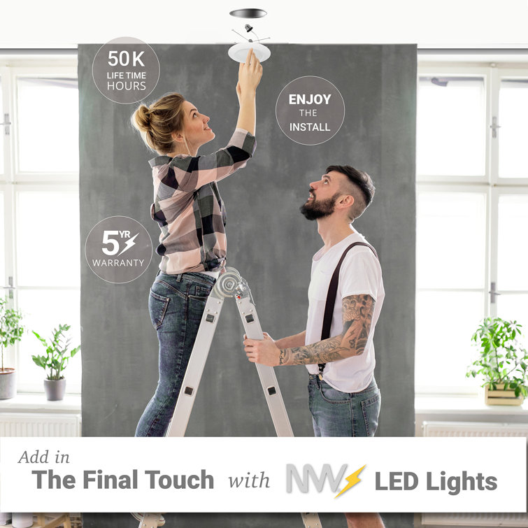 5/6 Inch White Aluminum LED Recessed Lighting Kit, 24 Pack