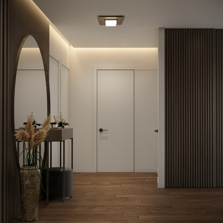 Brass and Glass LED Flush Mount Ceiling Light