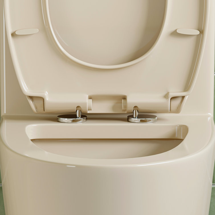 Bisque Elongated Dual Flush High Efficiency Toilet
