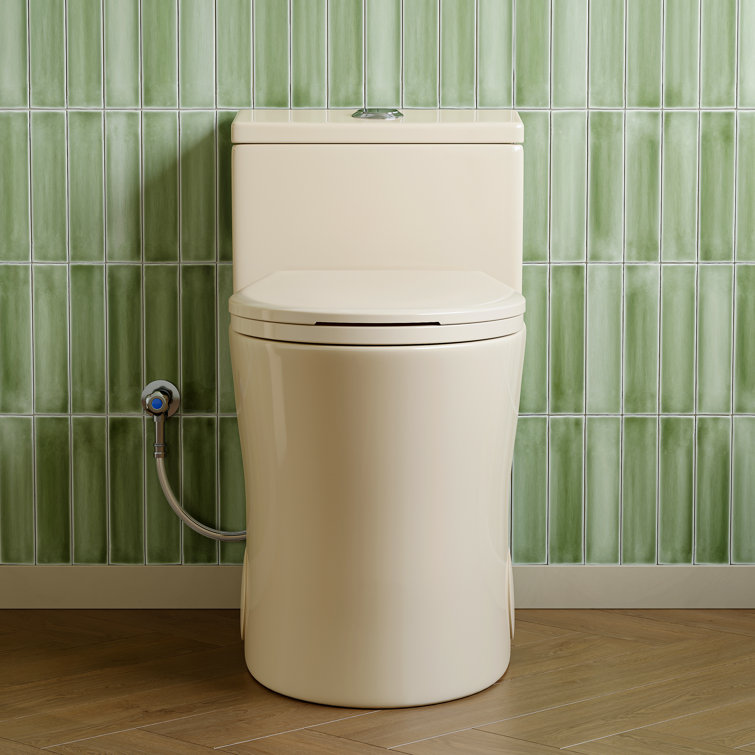 Bisque Elongated Dual Flush High Efficiency Toilet