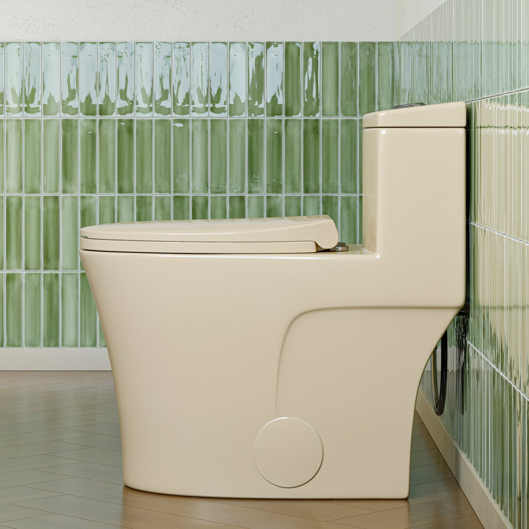 Bisque Elongated Dual Flush High Efficiency Toilet