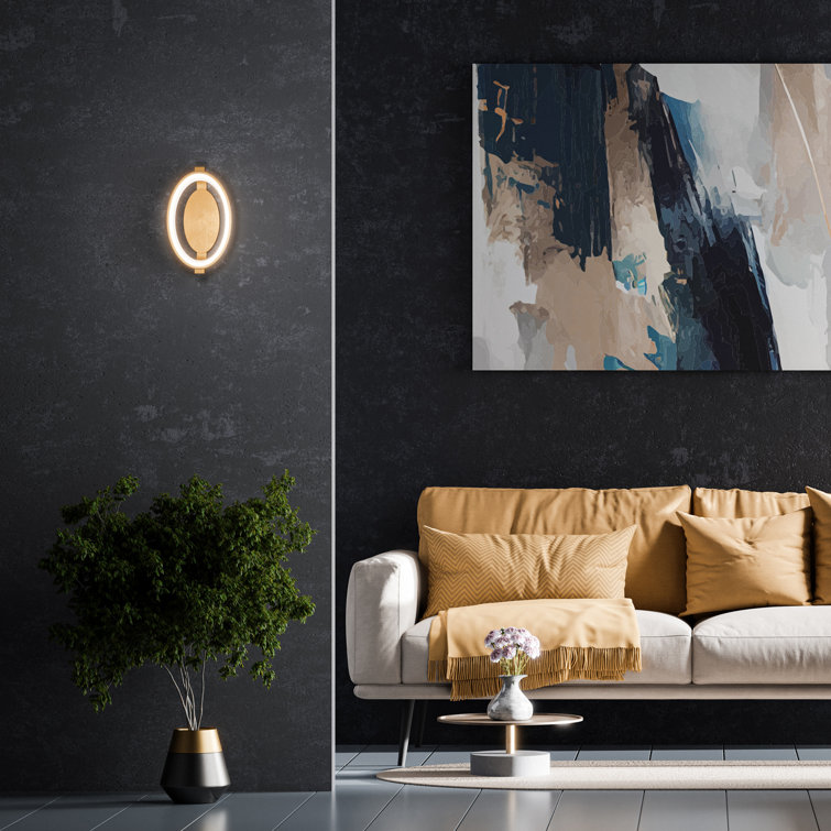 Aged Brass Oval LED Wall Sconce with Silicone Diffuser