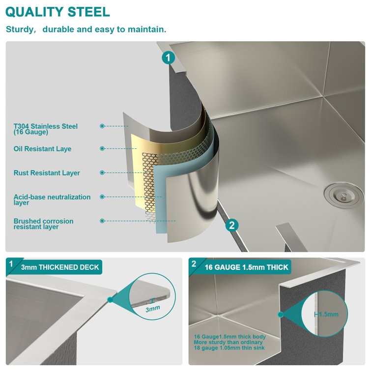 28-Inch Double Bowl Undermount Stainless Steel Kitchen Sink