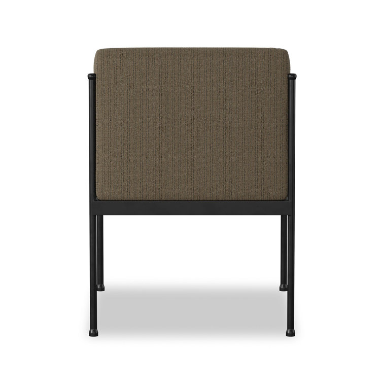Stripe Upholstered Metal Frame Indoor/Outdoor Dining Chair