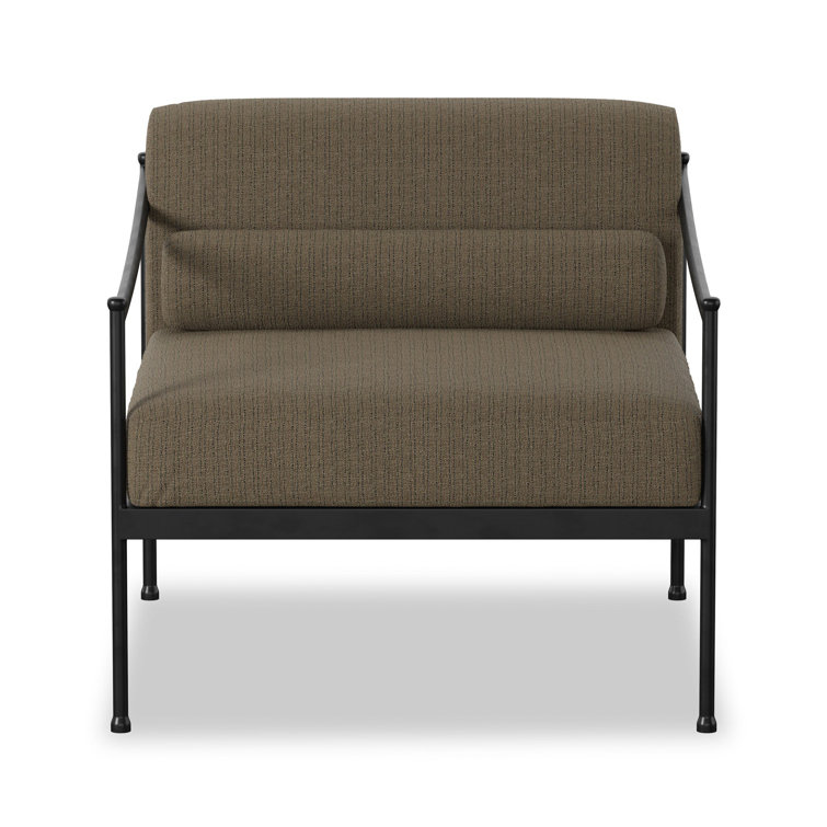 Taupe Woven Aluminum Outdoor Accent Chair with Cushions