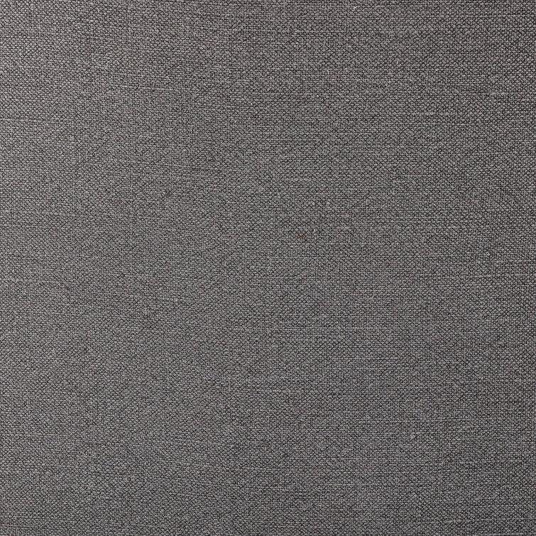 Gray Linen Upholstered Arm Chair with Oak Wood Frame