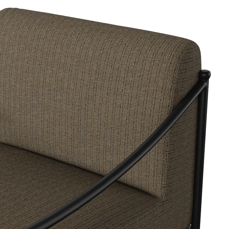Stripe Upholstered Metal Frame Indoor/Outdoor Dining Chair