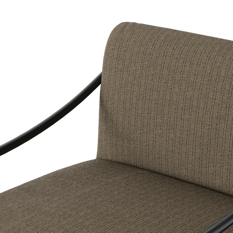 Stripe Upholstered Metal Frame Indoor/Outdoor Dining Chair