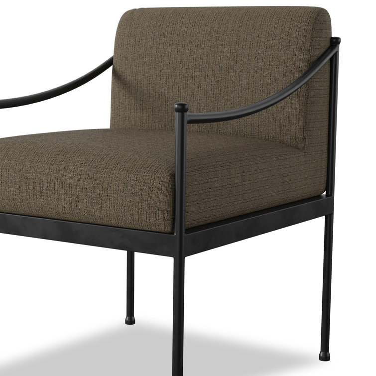 Stripe Upholstered Metal Frame Indoor/Outdoor Dining Chair