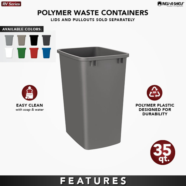 White Plastic 35 Quart Pull-Out Trash Bin