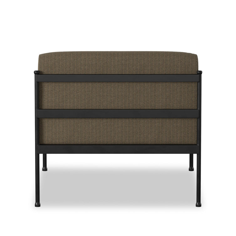 Taupe Woven Aluminum Outdoor Accent Chair with Cushions