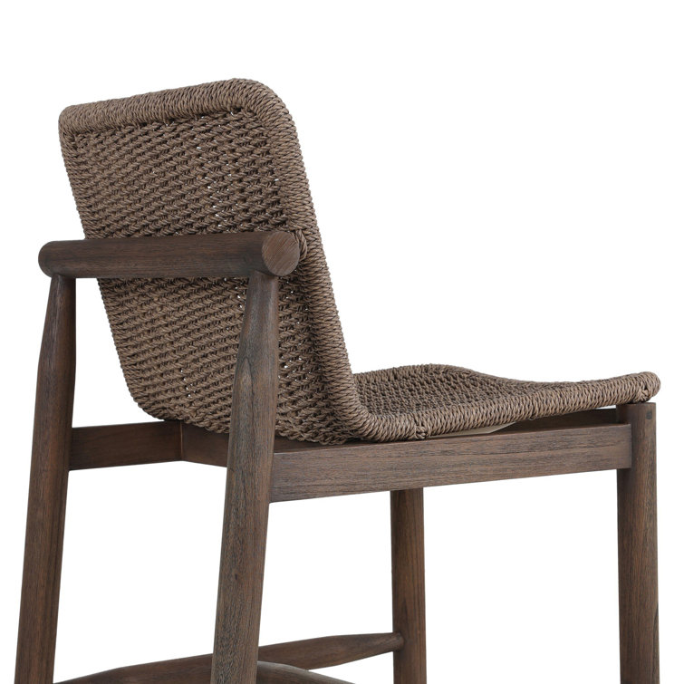 Dark Gray and Brown Woven Outdoor Dining Chair