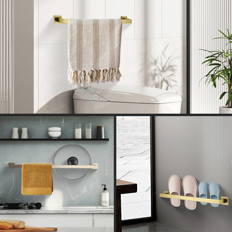 Brushed Gold Stainless Steel Wall Mounted Towel Bar