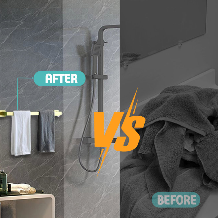 Brushed Gold Stainless Steel Wall Mounted Towel Bar