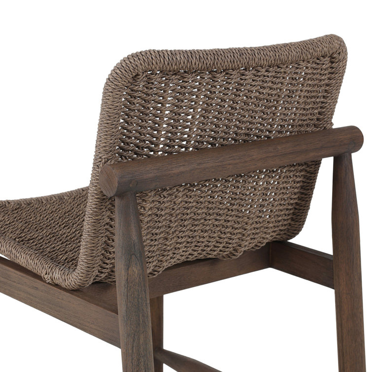Dark Gray and Brown Woven Outdoor Dining Chair