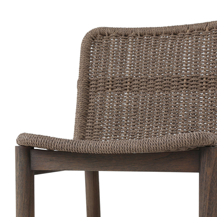 Dark Gray and Brown Woven Outdoor Dining Chair
