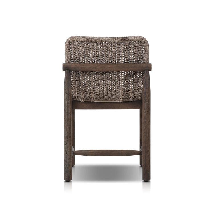 Dark Gray and Brown Woven Outdoor Dining Chair