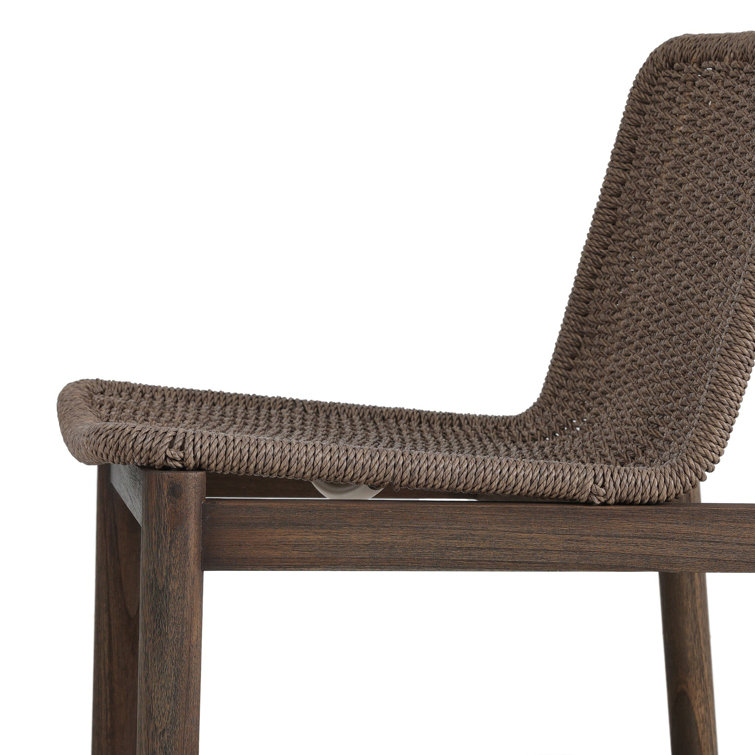 Dark Gray and Brown Woven Outdoor Dining Chair