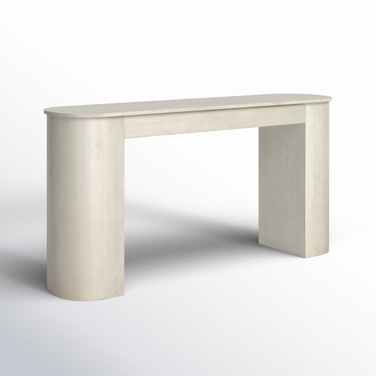 Antique White Wash Mango Wood Console Table with Storage