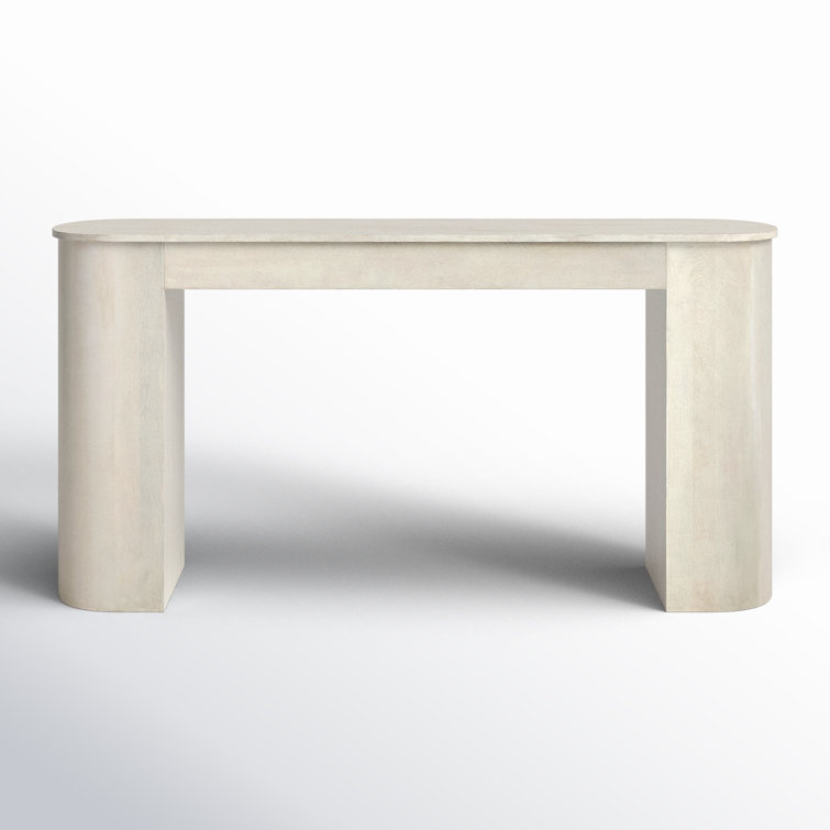 Antique White Wash Mango Wood Console Table with Storage