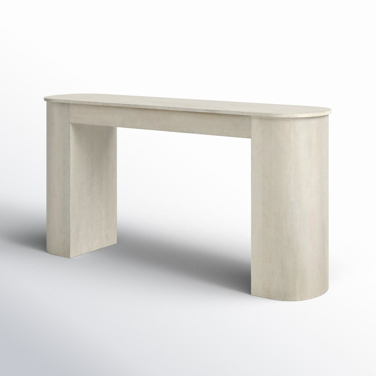 Antique White Wash Mango Wood Console Table with Storage