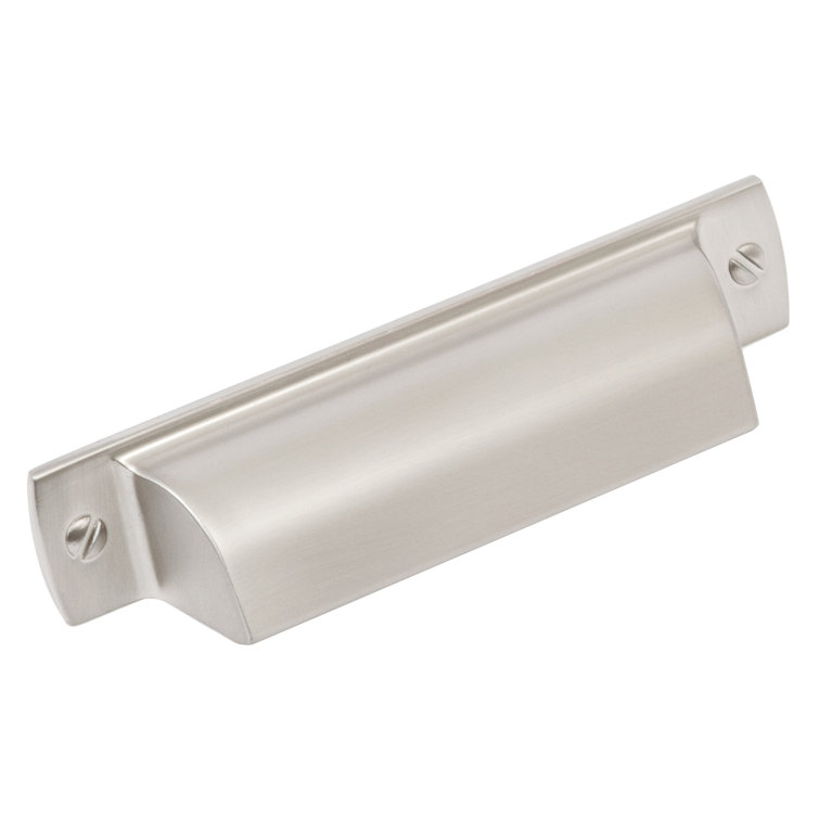 Satin Nickel Brushed Industrial Cup Pull with Mounting Hardware