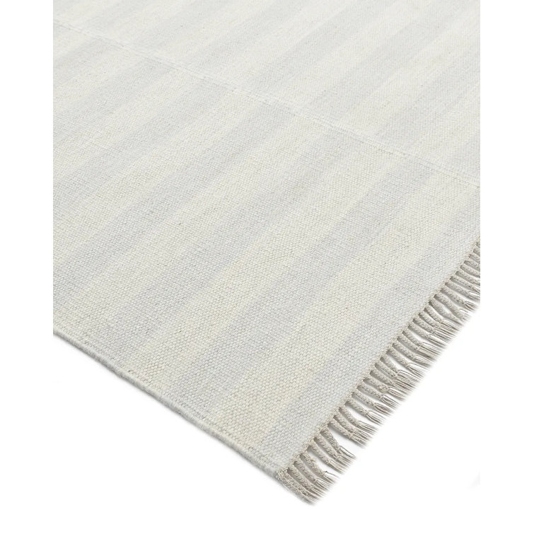 Handmade Ivory Wool 8' x 10' Flat Woven Rectangular Area Rug
