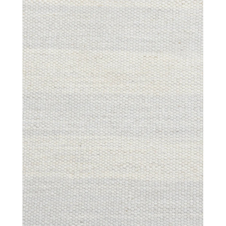 Handmade Ivory Wool 8' x 10' Flat Woven Rectangular Area Rug
