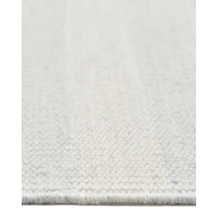 Handmade Ivory Wool 8' x 10' Flat Woven Rectangular Area Rug