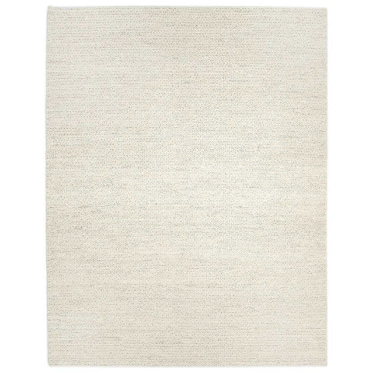 Transitional Hand-Knotted Beige Cotton Area Rug, 9' x 12'