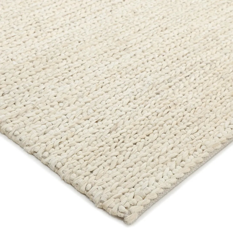 Transitional Hand-Knotted Beige Cotton Area Rug, 9' x 12'
