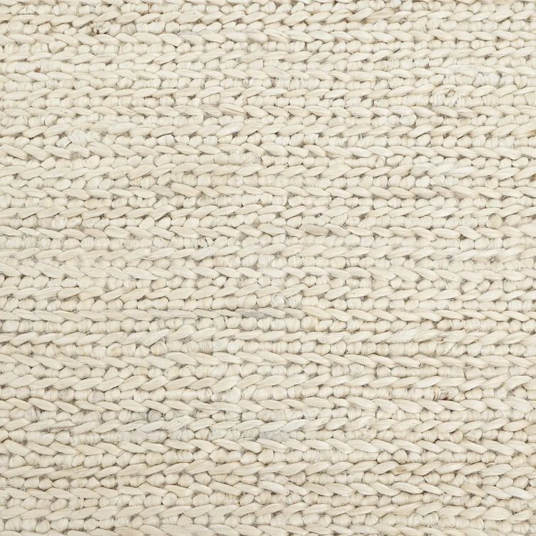 Transitional Hand-Knotted Beige Cotton Area Rug, 9' x 12'