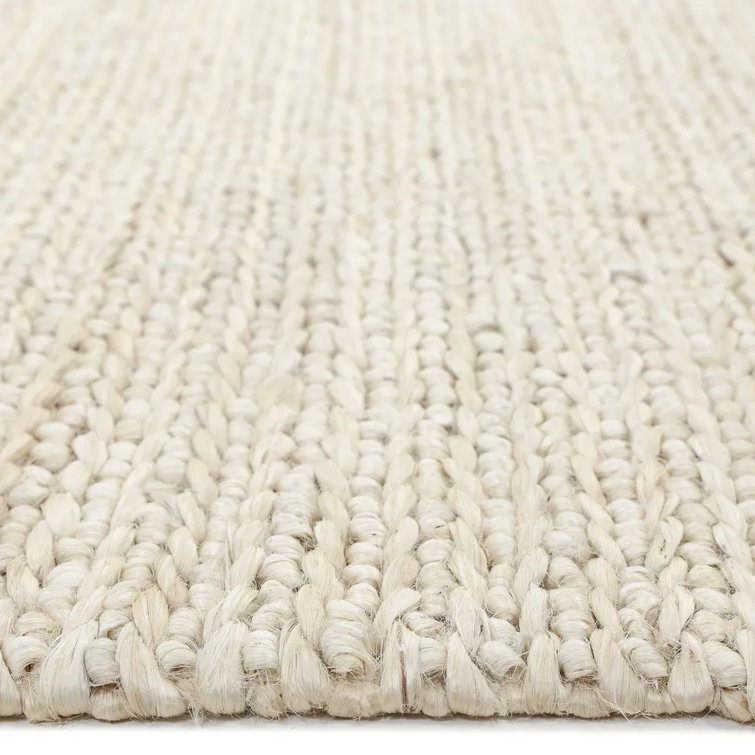 Transitional Hand-Knotted Beige Cotton Area Rug, 9' x 12'
