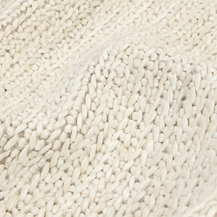 Transitional Hand-Knotted Beige Cotton Area Rug, 9' x 12'