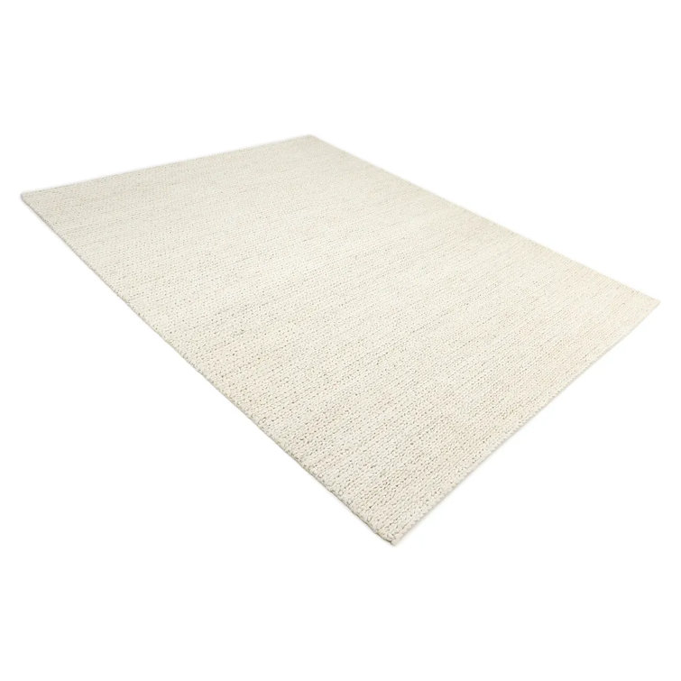 Transitional Hand-Knotted Beige Cotton Area Rug, 9' x 12'