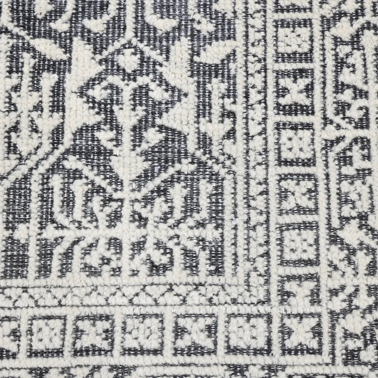 Elegant Hand-Knotted Wool-Viscose Blend Gray Area Rug, 9' x 12'