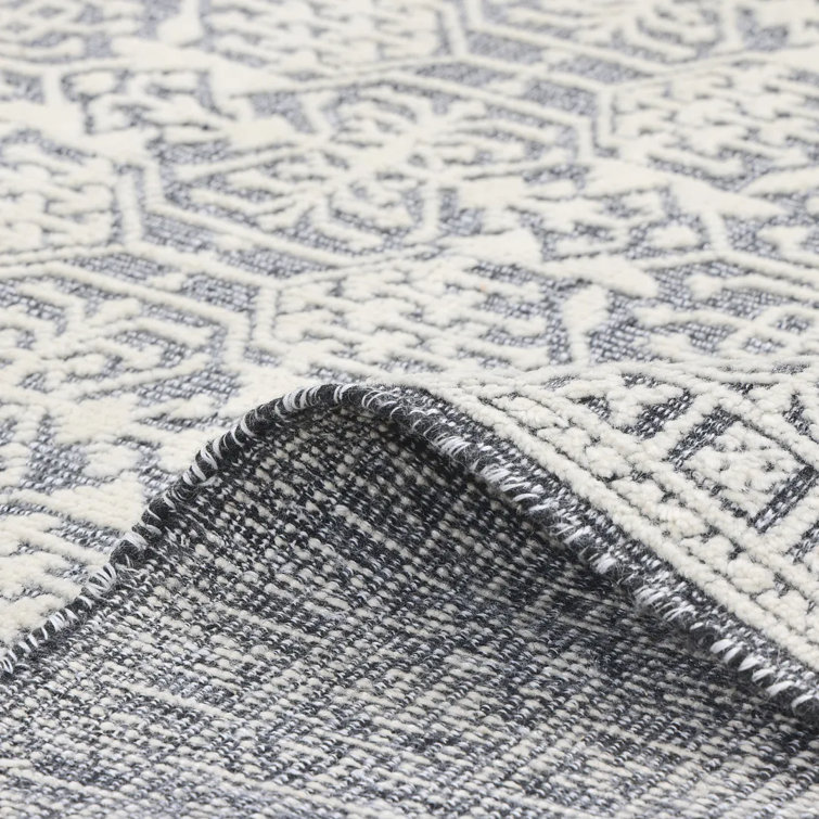 Elegant Hand-Knotted Wool-Viscose Blend Gray Area Rug, 9' x 12'