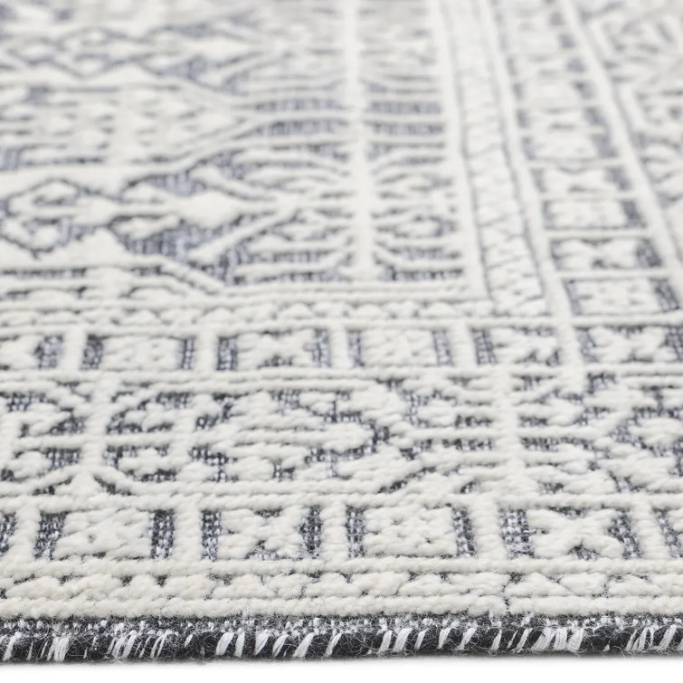 Elegant Hand-Knotted Wool-Viscose Blend Gray Area Rug, 9' x 12'