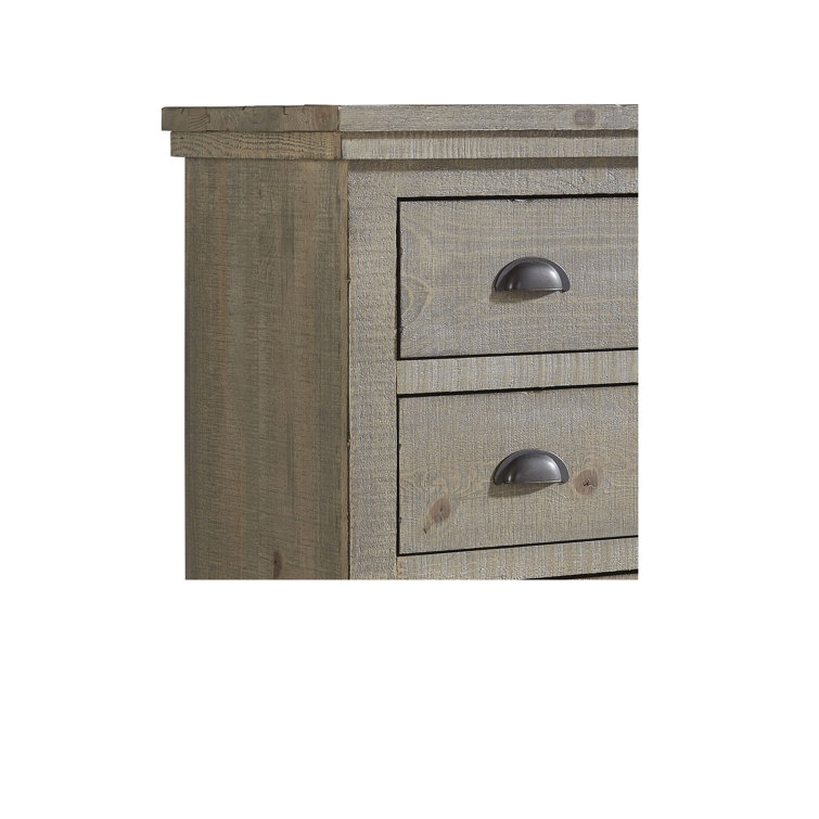 Farmhouse Charm Weathered Gray & Brown Pine Chest with Soft Close Drawers