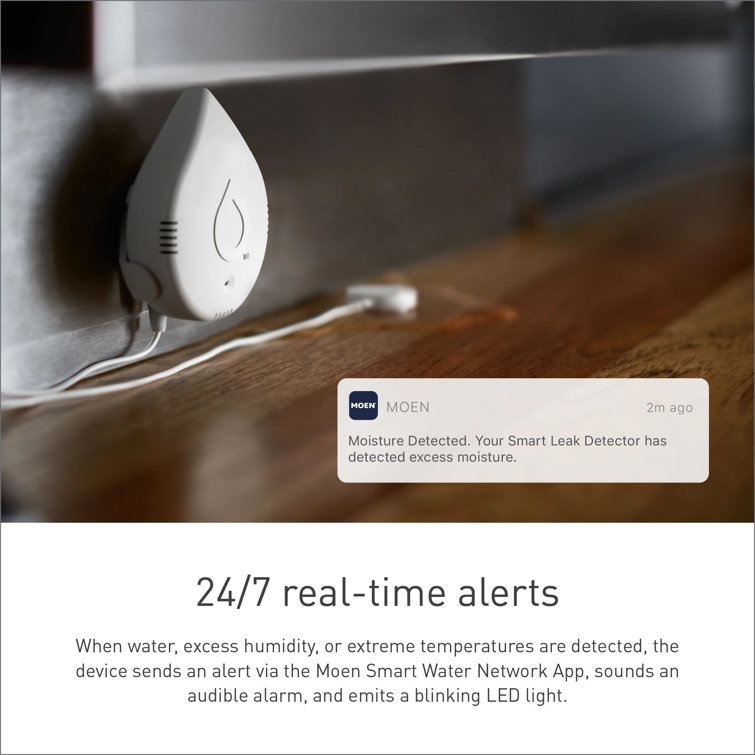 Moen Flo Smart White Battery-Powered Water Leak Detector