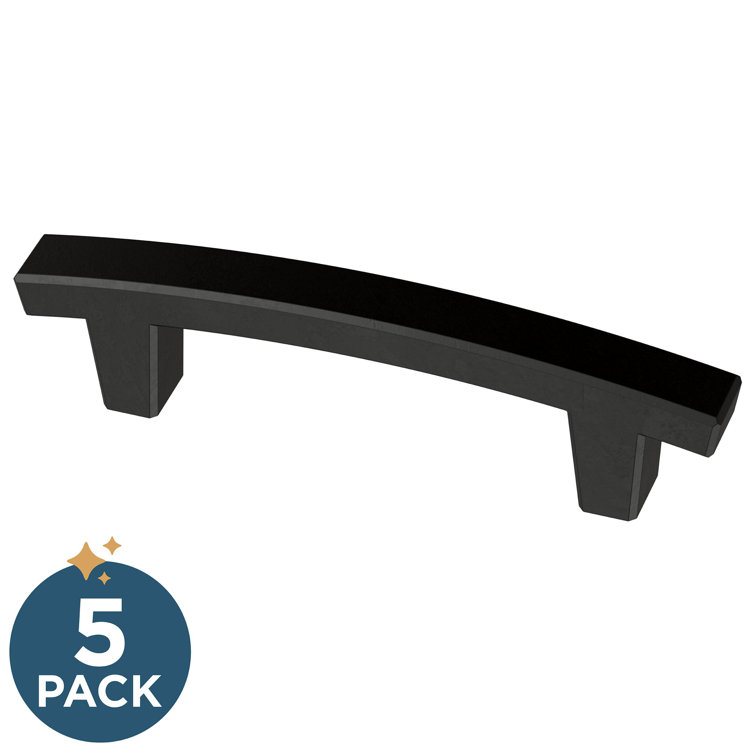 Matte Black Brass Drawer Pull Bar Set of 5