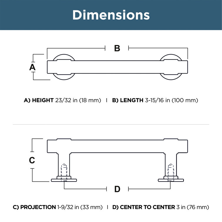 Satin Nickel 4" Modern Bar Pull with Mounting Hardware