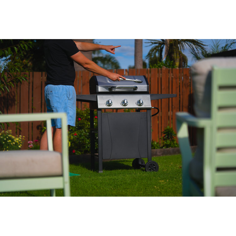 Grill Boss 3-Burner Black Stainless Steel Propane Gas Grill