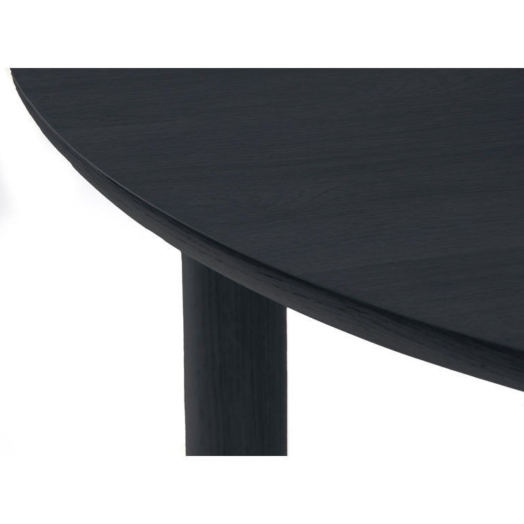 Black Rectangular Solid and MDF Wood Dining Table