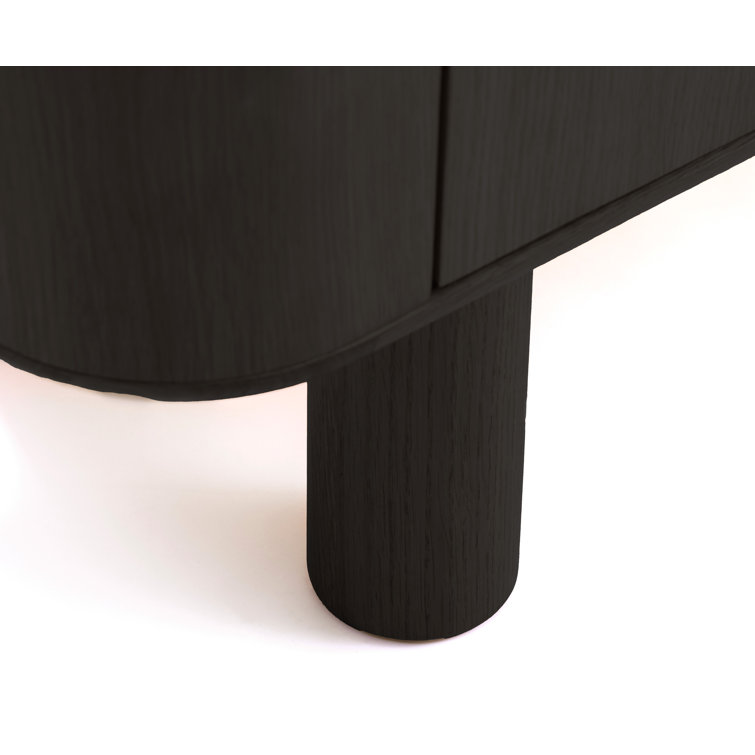 Atlas 71'' Black Wood Minimalist Sideboard