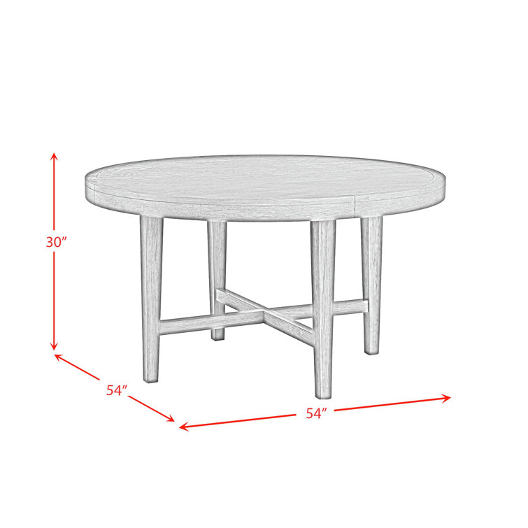 54" Black Oak Veneer Round Dining Table with Cross Base