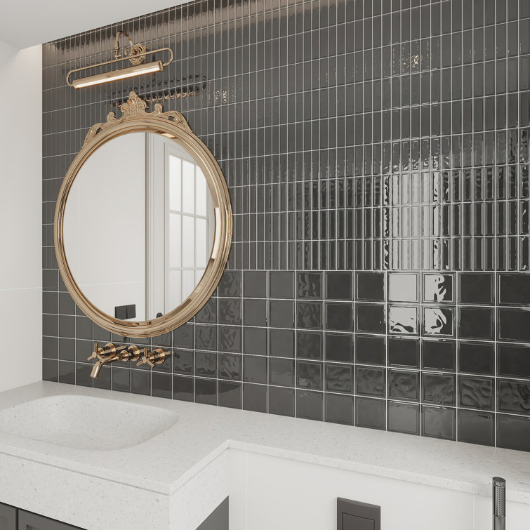 Midnight Black 8x8 Glossy Ceramic Wall and Floor Tile