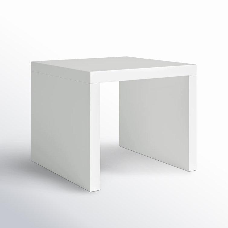 White MDF Square Modern End Table